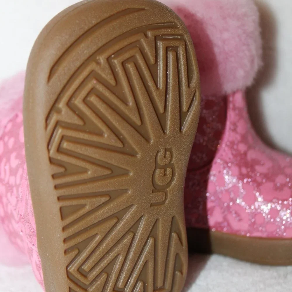 NIB UGG PINK‎ METALLIC TODDLER BOOTIES 2/3 4/5